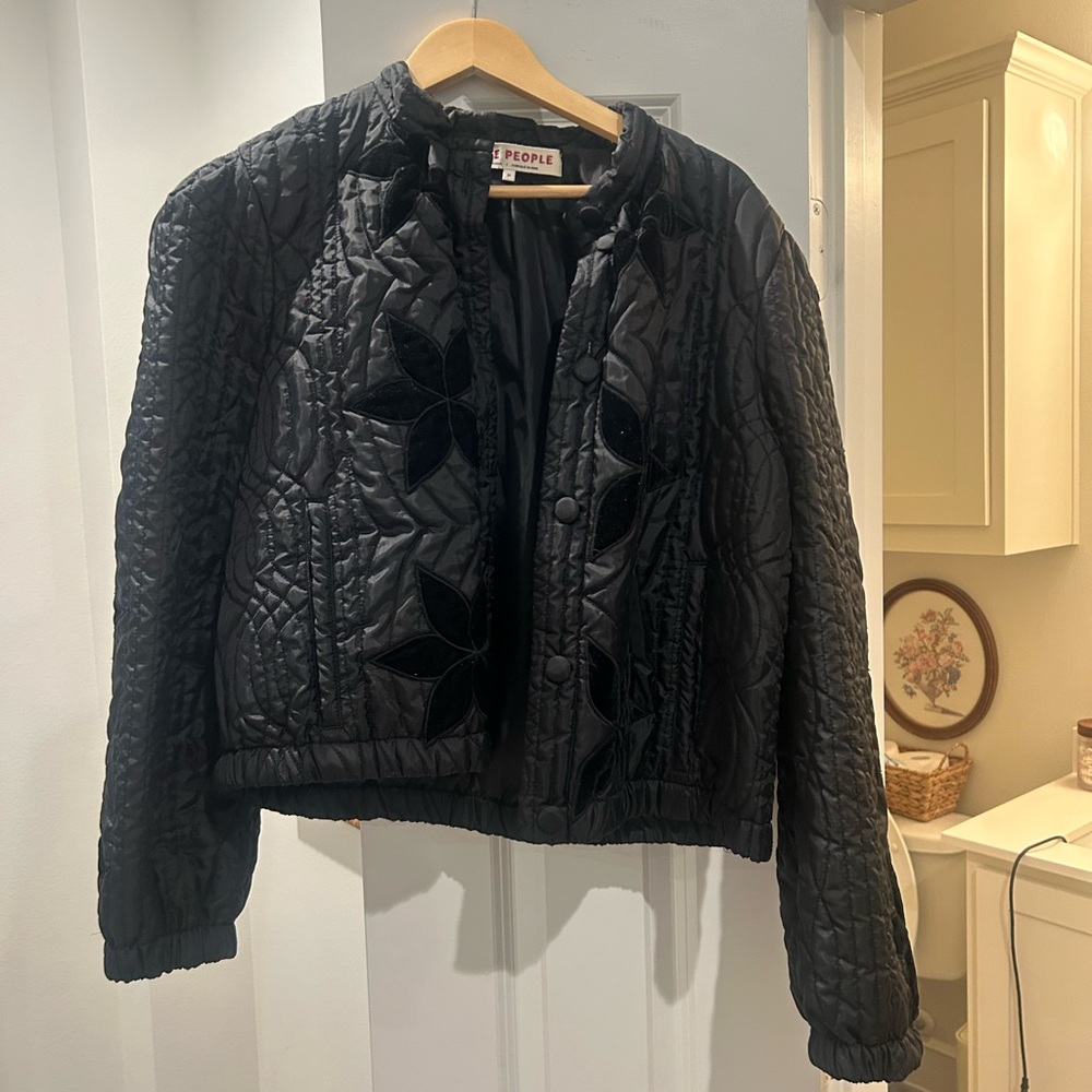 Black Quilted Jacket free people
